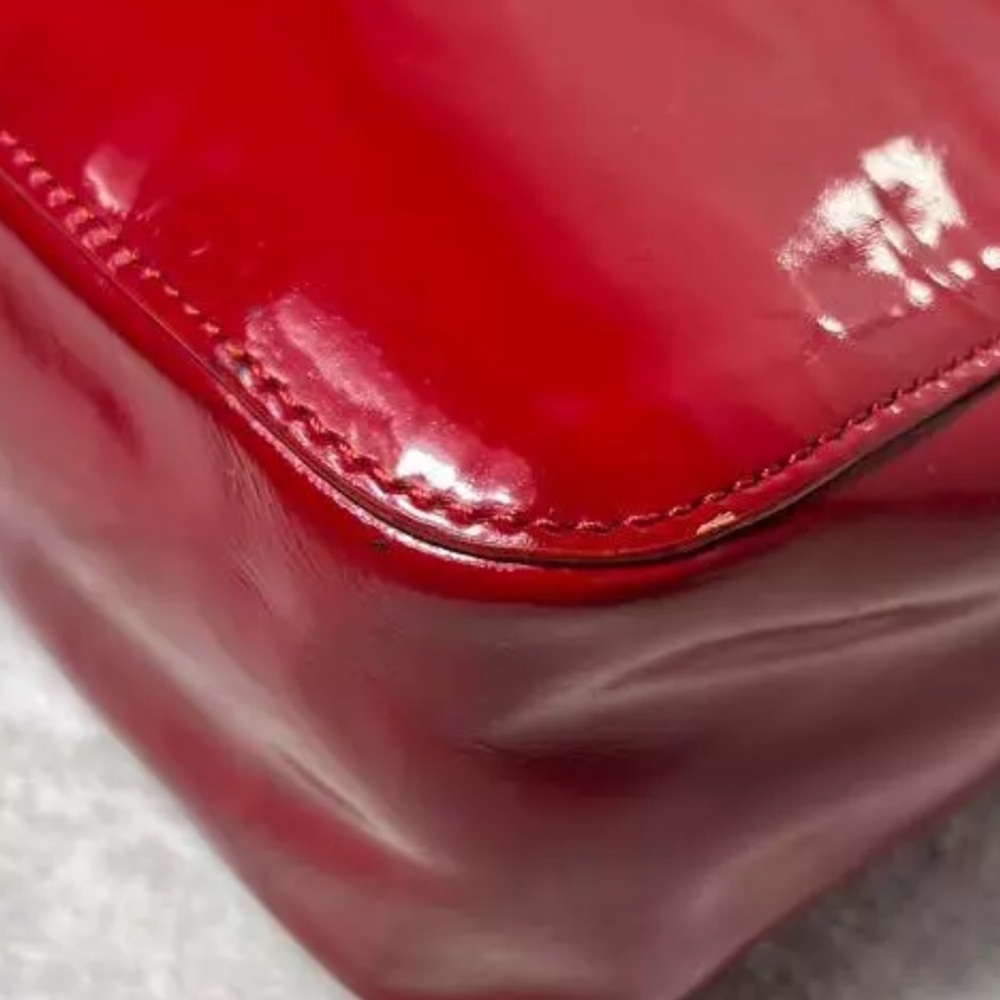 Authentic Gucci Bright Red Leather Handbag - bamboo line, very good condition ❤️ - Picture 5 of 12